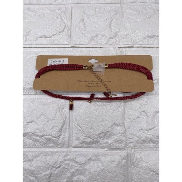 JT Choker Necklace Women’s Burgundy - Picture 4 of 7